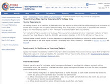 Tablet Screenshot of collegevaccinerequirements.com